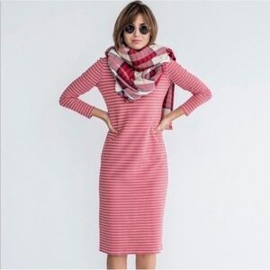 Sonnet James Reese Play Dress Long Sleeve Striped Red White XS